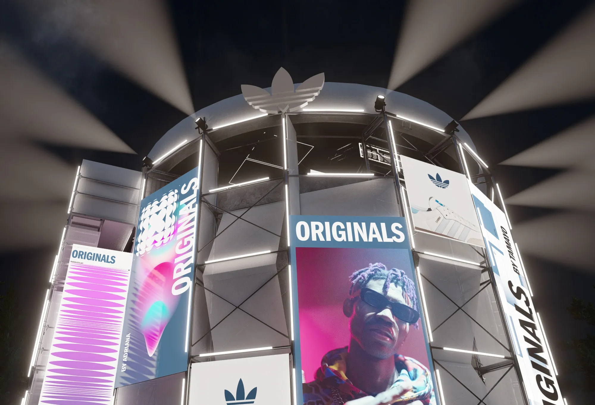 Render of the stadium facade with Originals branding