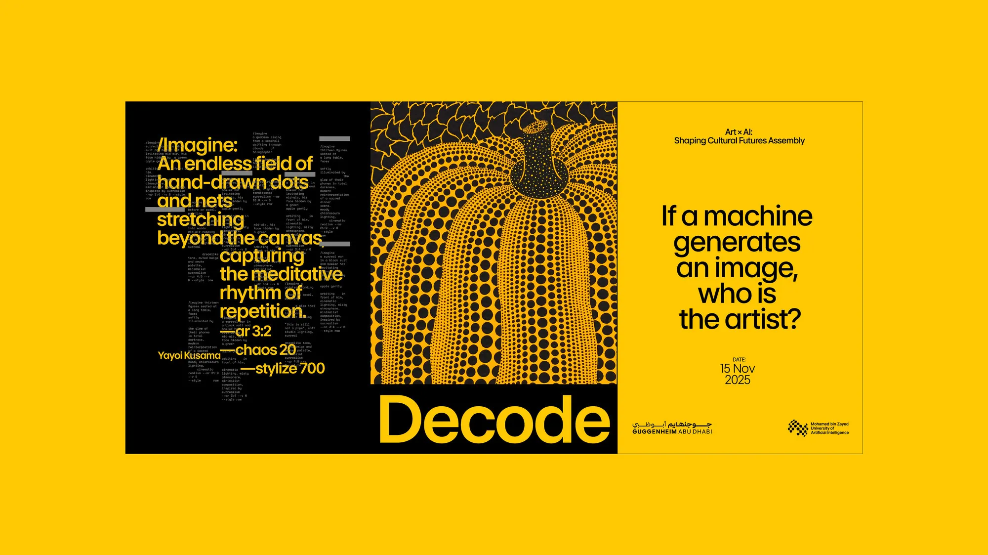 Poster pairing a written prompt with an image of dotted pumpkins