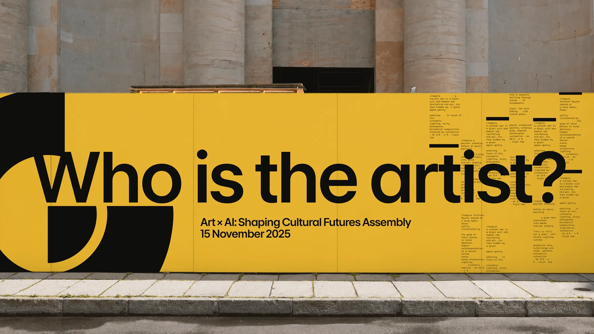 Yellow hoarding: Who is the artist? Art × AI, 15 November 2025
