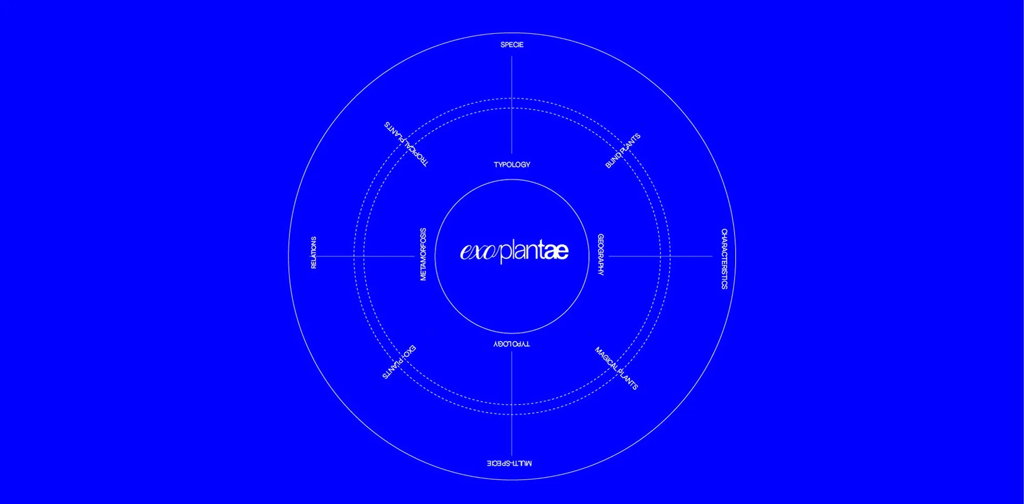 Circular Exo-Plantae interface on blue