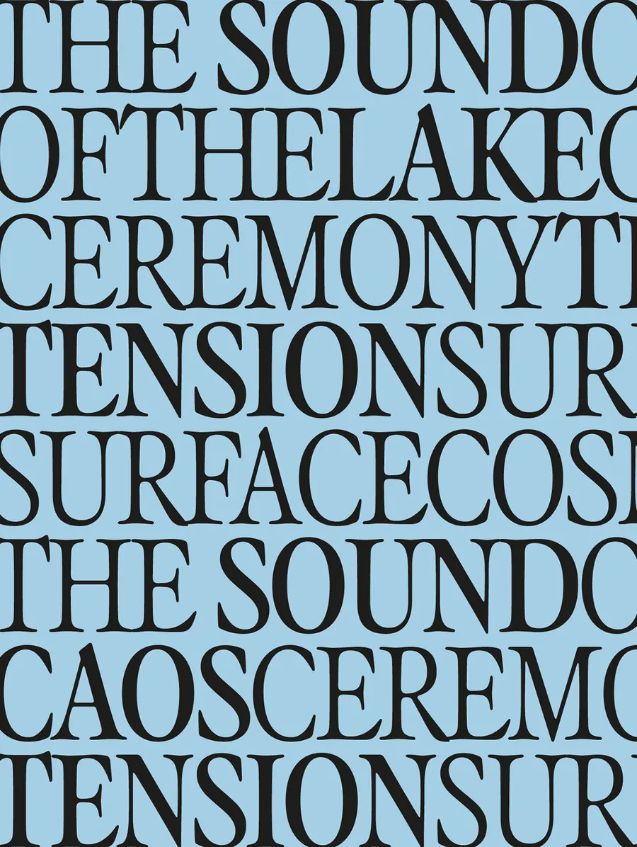 Blue typographic poster: The sound of the lake
