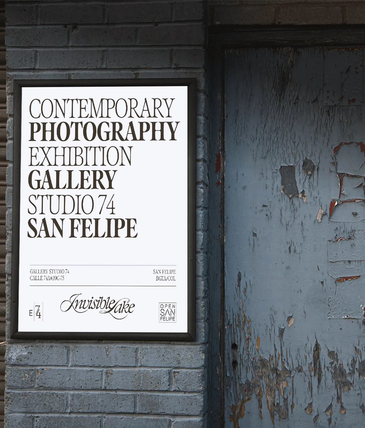 Exhibition poster on a weathered wall